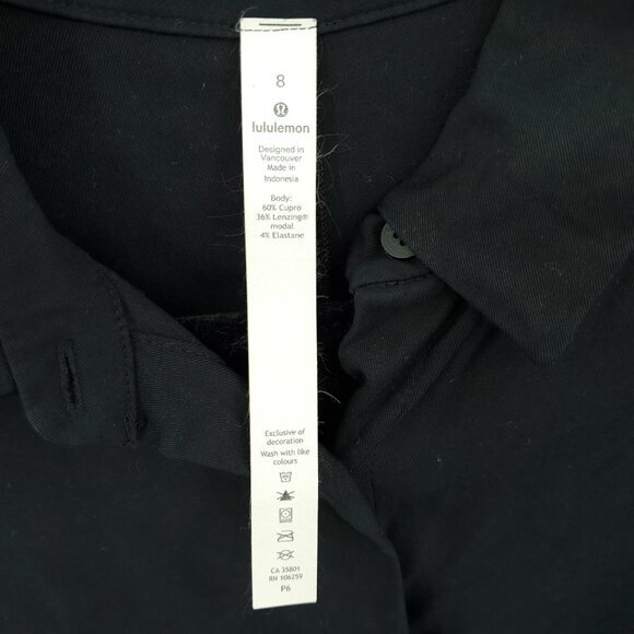 Lululemon Perfectly Poised Button Front Dress 8 Black - Picture 5 of 16
